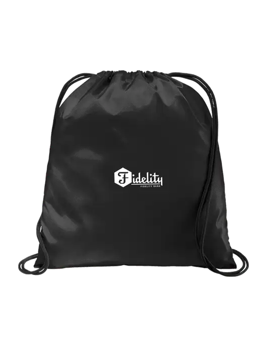 Drawstring  Black Cinch Pack w/Fidelity Bank Logo
