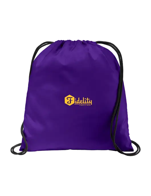 Drawstring Purple Cinch Pack w/Fidelity Bank Logo