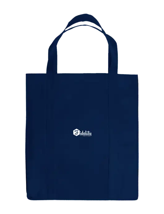 Eco Reusable Jumbo Navy Blue Shopping Bag w/Fidelity Bank Logo