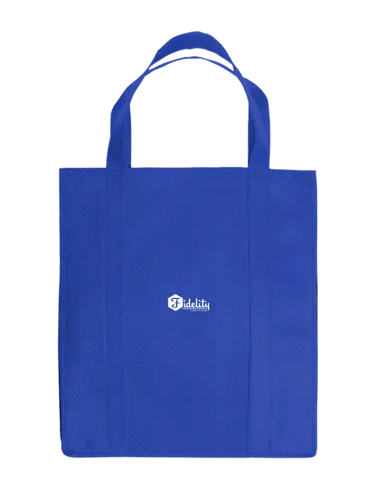 Eco Reusable Jumbo Royal Shopping Bag w/Fidelity Bank Logo