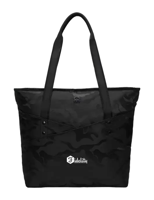 OGIO Black Camo Downtown Tote 
 w/Fidelity Bank Logo