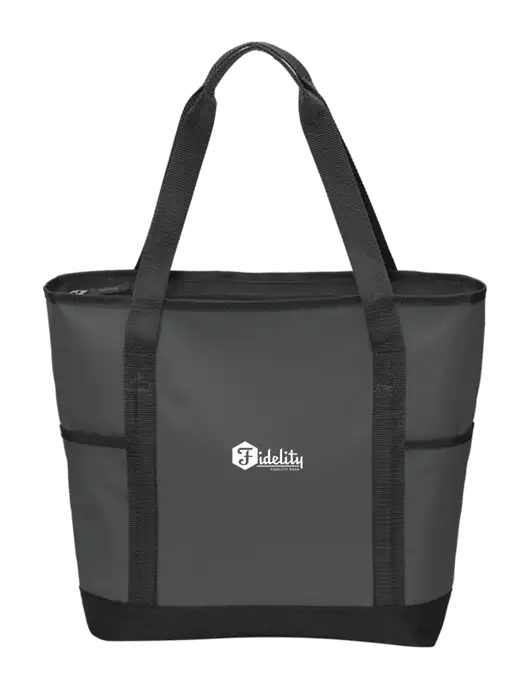 On the Go Charcoal/Black Tote  w/Fidelity Bank Logo