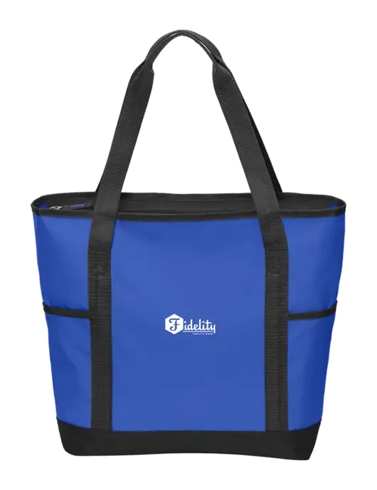 On the Go Royal/Black Tote w/Fidelity Bank Logo