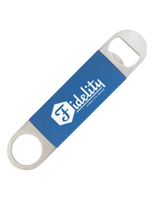 Royal Bottle Opener with Silicone Grip w/Fidelity Bank Logo