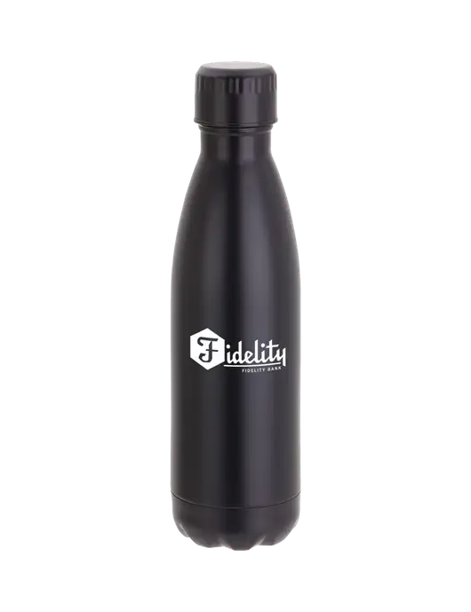 City Go Matte Black 17 oz Insulated Bottle w/Fidelity Bank Logo