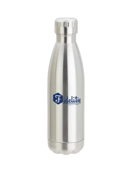 City Go Silver 17 oz Insulated Bottle w/Fidelity Bank Logo
