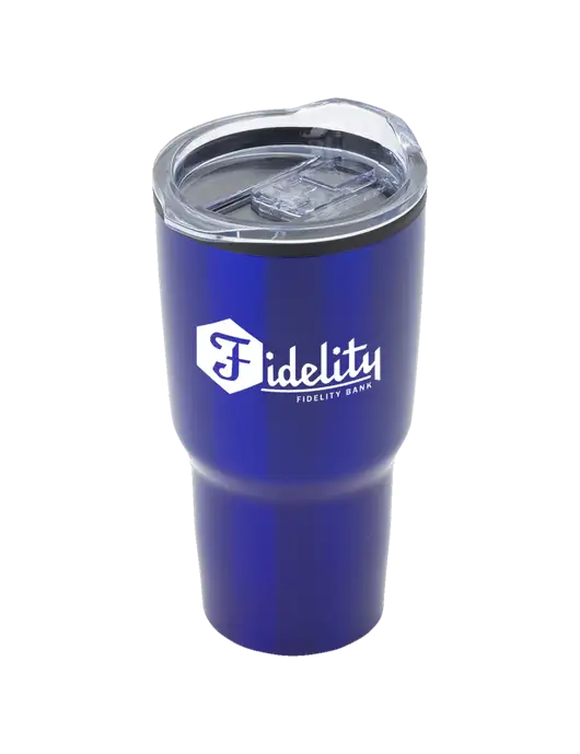 Odyssey Blue 30 oz Travel Tumbler w/Fidelity Bank Logo