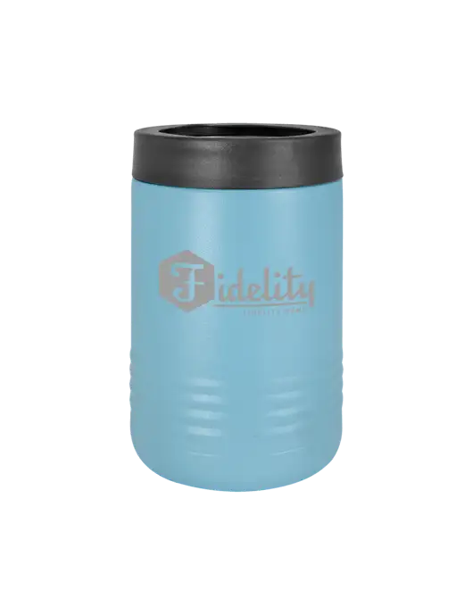 Polar Camel 12 oz Powder Coated Light Blue Vacuum Insulated Beverage Holder w/Fidelity Bank Logo