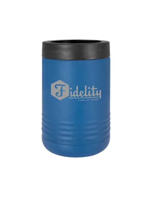 Polar Camel 12 oz Powder Coated Royal Blue Vacuum Insulated Beverage Holder w/Fidelity Bank Logo