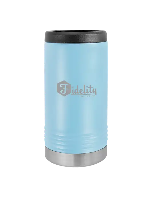 Polar Camel Powder Coated Light Blue Vacuum Insulated Slim Beverage Holder w/Fidelity Bank Logo