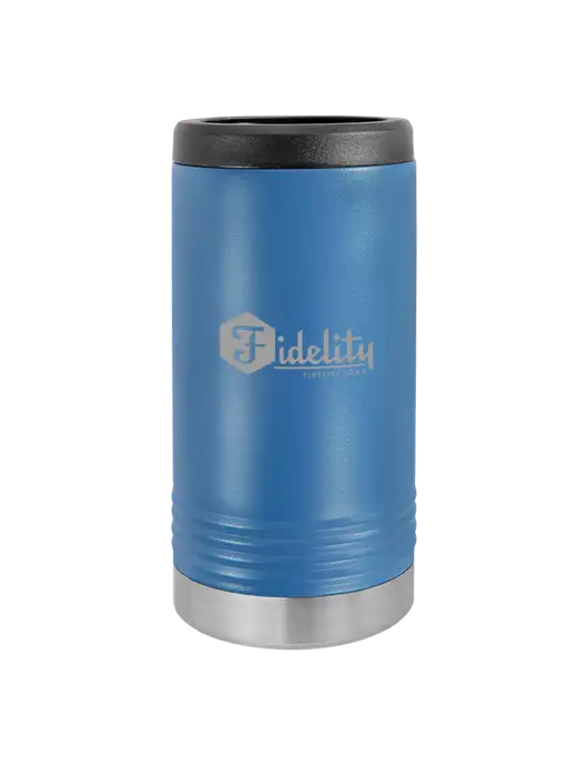 Polar Camel Powder Coated Royal Blue Vacuum Insulated Slim Beverage Holder w/Fidelity Bank Logo