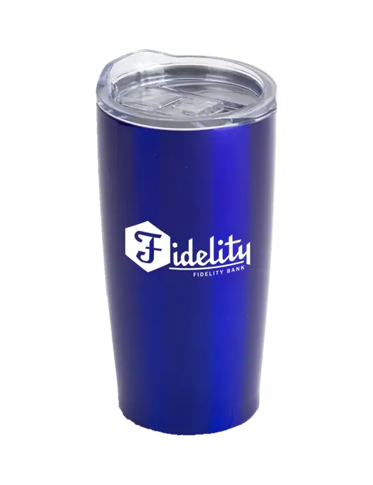 Society Blue 20 oz Insulated Tumbler w/Fidelity Bank Logo