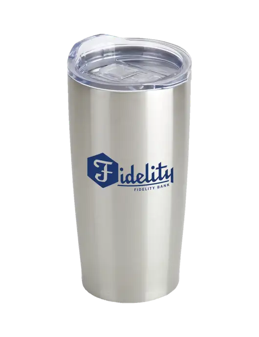 Society Silver 20 oz Insulated Tumbler w/Fidelity Bank Logo