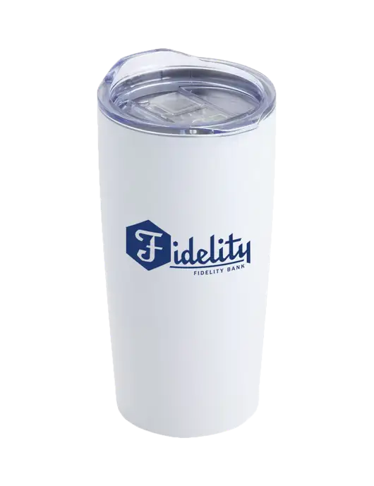 Society White 20 oz Insulated Tumbler w/Fidelity Bank Logo