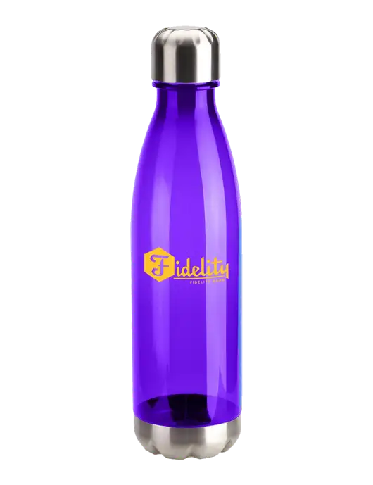 Bayside Tritan Purple 25 oz Bottle with Stainless Base and Cap w/Fidelity Bank Logo