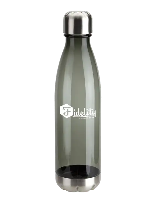 Bayside Tritan Smoke 25 oz Bottle with Stainless Base and Cap w/Fidelity Bank Logo