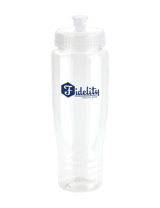 Roam Clear 28 oz Eco-Polyclear Bottle with Push Pull Lid w/Fidelity Bank Logo