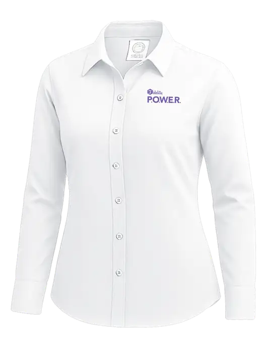 Brooks Brothers Womens White Wrinkle-Free Stretch Nailhead Shirt w/Power Logo