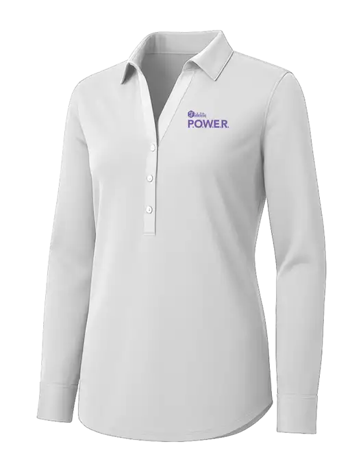 Womens White City Stretch Shirt w/Power Logo
