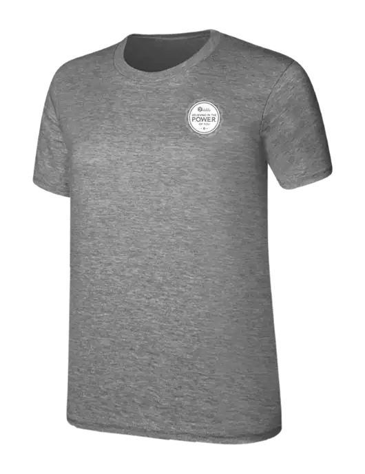 Womens Ring Spun Light Grey Heather 4.5 oz T-Shirt w/Power Logo