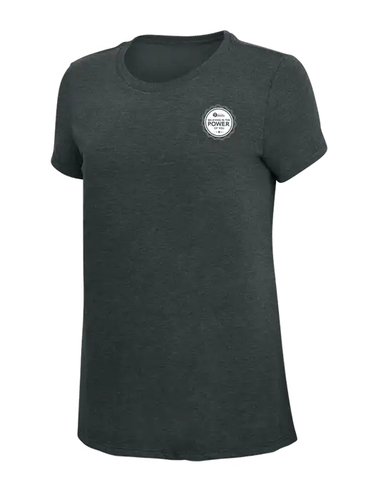 Womens Simply Soft Black Frost 4.5oz Poly/Combed Ring Spun Cotton T-Shirt w/Power Logo
