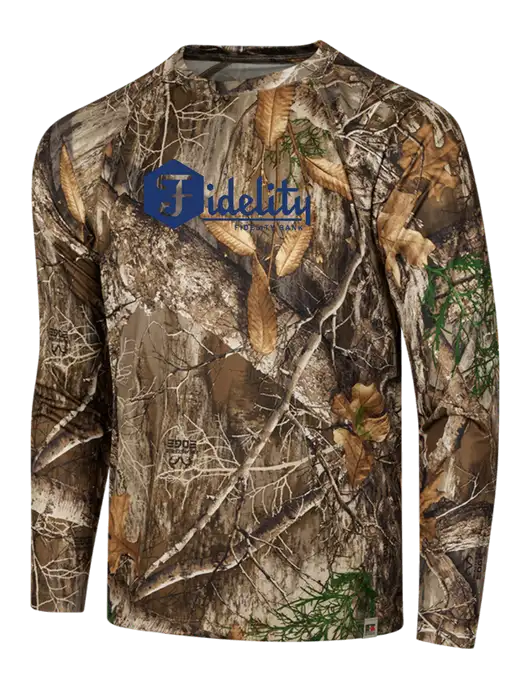 Russell Outdoors Realtree Edge Camo Performance Long Sleeve T-Shirt w/Fidelity Bank Logo